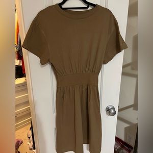 Brown short sleeve skater dress XS